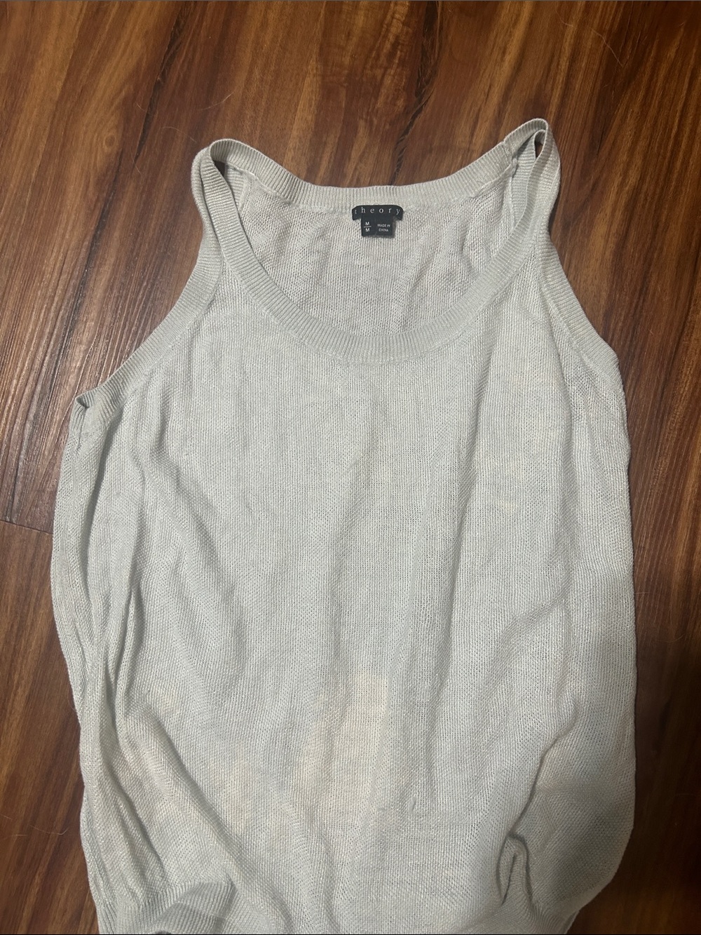 Theory Light Cream Ribbed Knit Tank - Picture 5 of 5